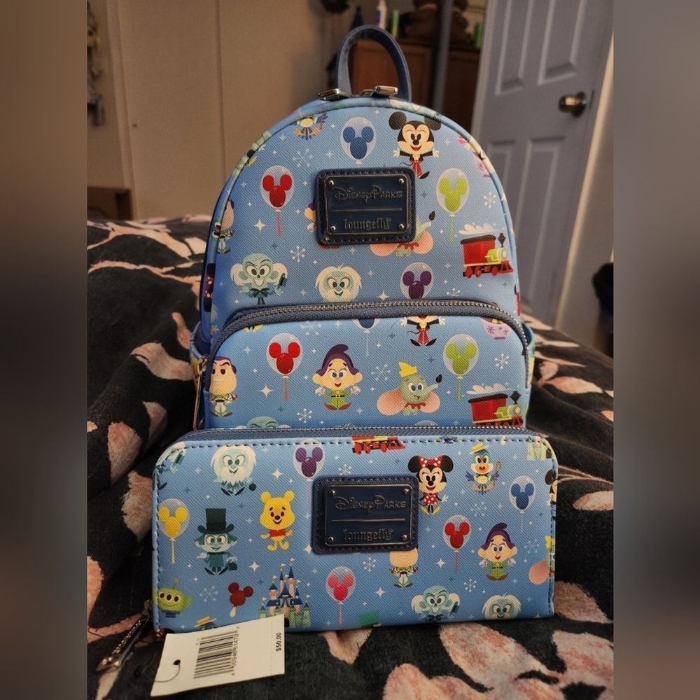 NWT Disney Parks Loungefly backpack AND wallet bundle